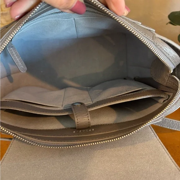 Senreve Mini Maestra Bag Storm Grey Leather Convertible  display picture 3